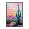 Stupell Industries Looming Cactus Pastel Sky Framed Giclee Wall Art Design by Petal Prints Design